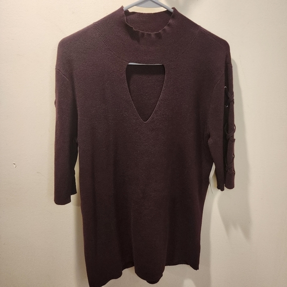 BOLD elements women's brown Short Sleeves sweater top NWT size XL - Picture 3 of 11